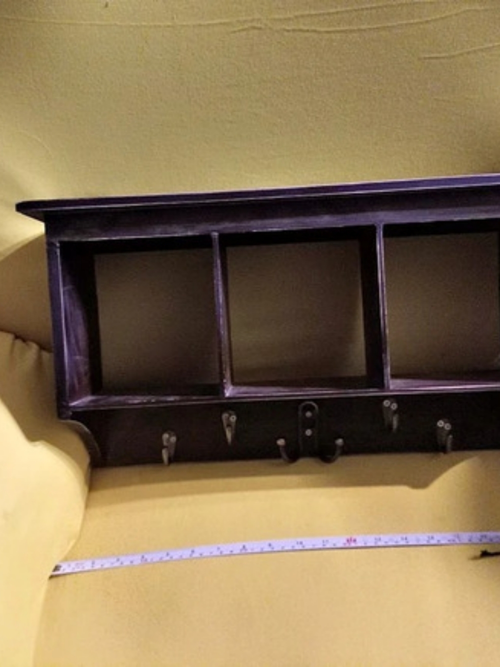 Wall-Mounted Jewelry Organizer with Hooks in Brown